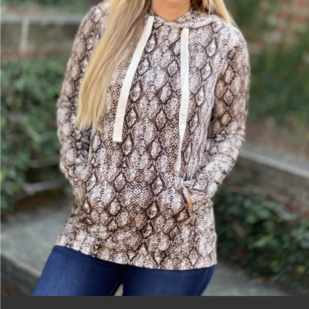 Women's Snake Print Hoodie Sweater